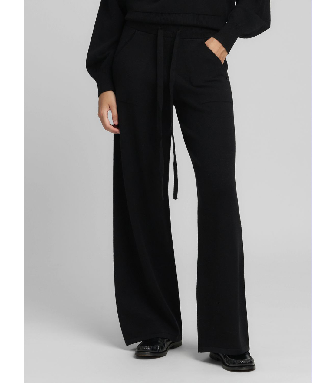 レギュラーフィット ニットパンツ（セットアップ） 詳細画像 ブラック 2